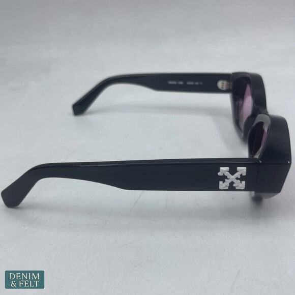 Off-White Hilo Cat-Eye Sunglasses Black Pink Lens Acetate Made in Italy NEW